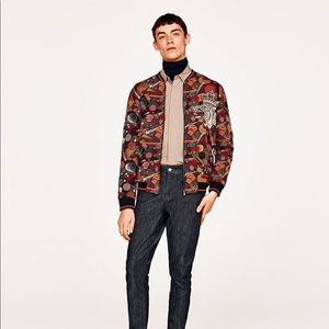 Men’s Zara Jacquard bomber jacket.